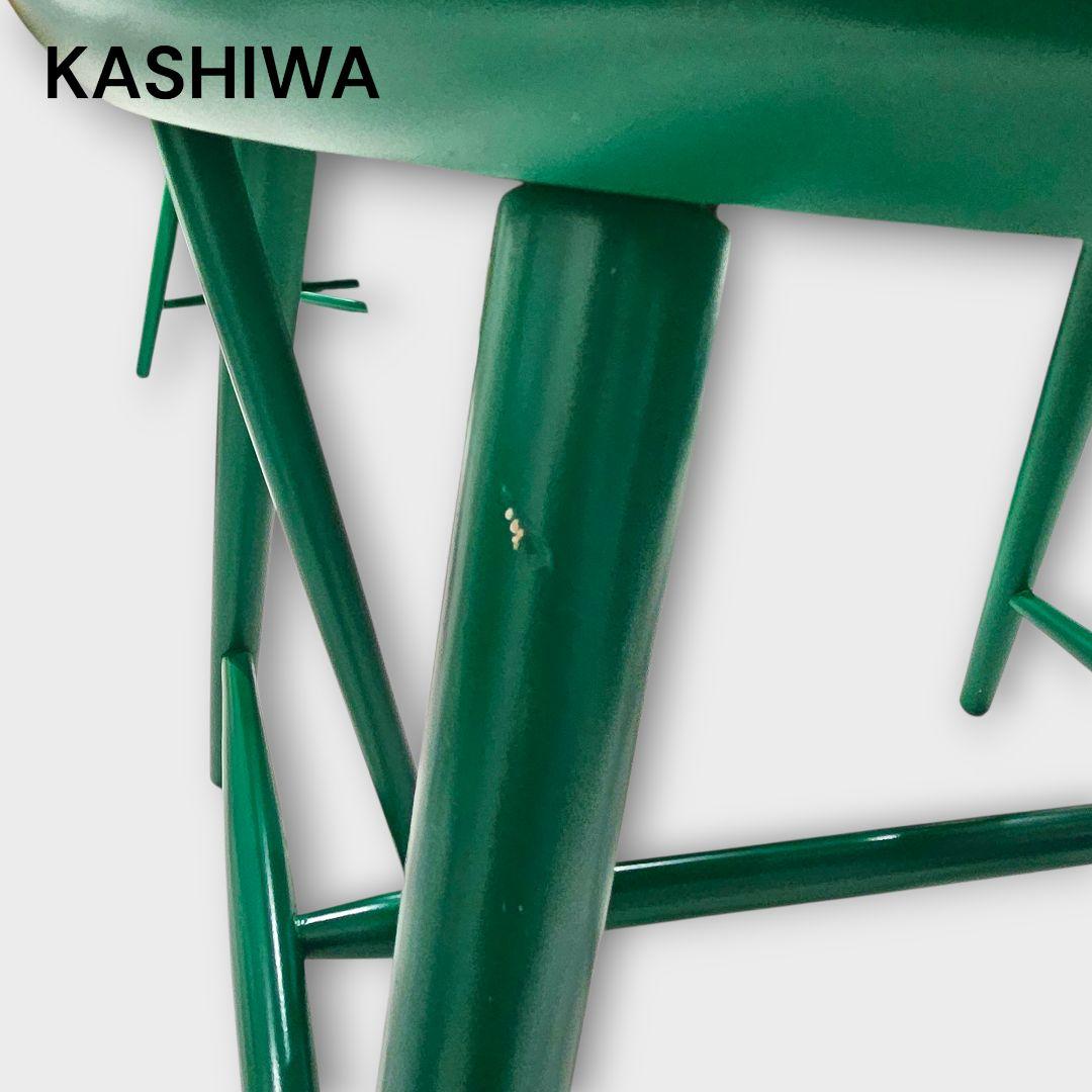 【希少品】柏木工 カシワ ダイニングチェア アームチェア グリーン ②