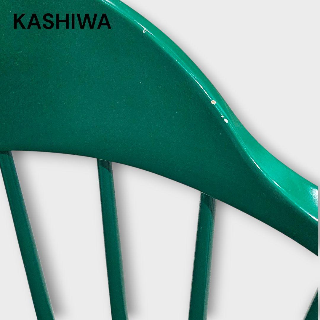 【希少品】柏木工 カシワ ダイニングチェア アームチェア グリーン ②