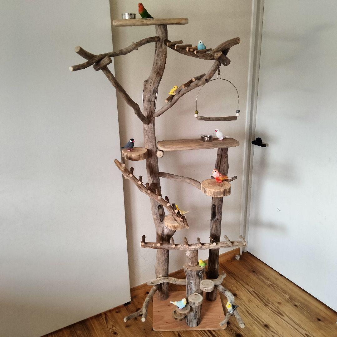 ことり バードアスレチックジム大型 天然木 自然木 流木 止まり木 インコ