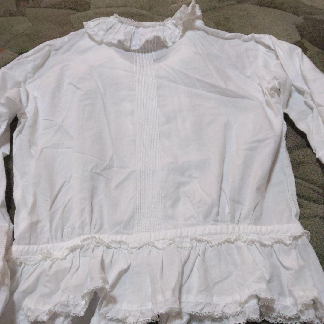 ピンクハウス　激かわフリル付きホワイト長袖ブラウス