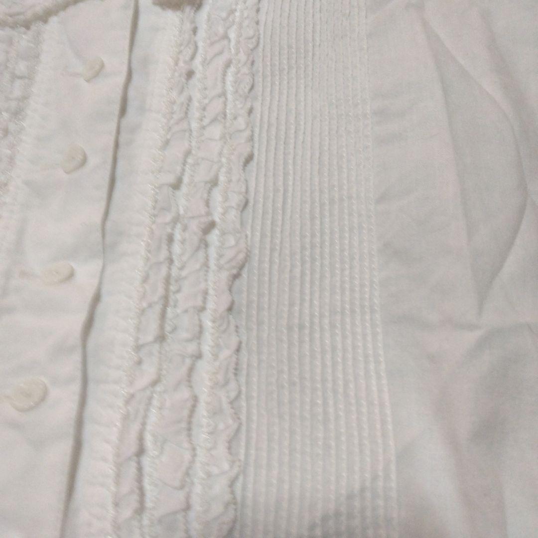 ピンクハウス　激かわフリル付きホワイト長袖ブラウス