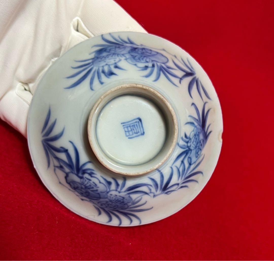 中国美術 古玩 柘榴文 染付 蓋碗 成化年製 蓋付茶碗　コレクション