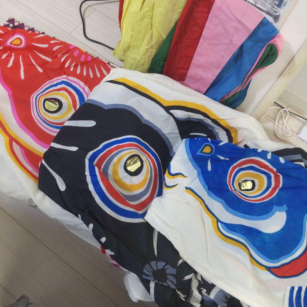 大幅値下げ 鯉のぼり 4メートル 筆頭3本＋吹き流しレトロ　ナイロン製東レ東旭印