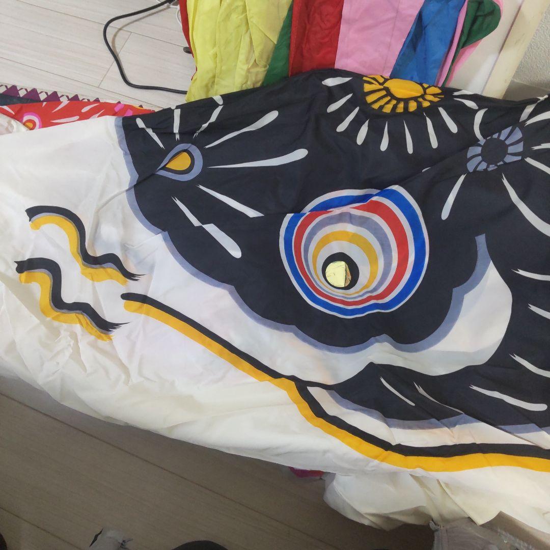 大幅値下げ 鯉のぼり 4メートル 筆頭3本＋吹き流しレトロ　ナイロン製東レ東旭印