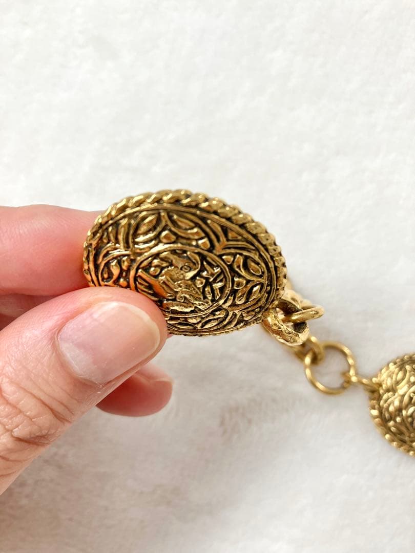 レア CHANELシャネル ビンテージゴールドチェーンベルト 乗馬 アンティーク