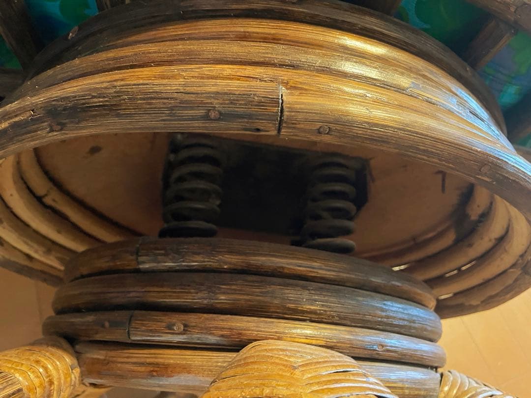 籐家具　ラタン家具　ラタンチェア　籐チェア　回転式　リクライニング　ハイバック