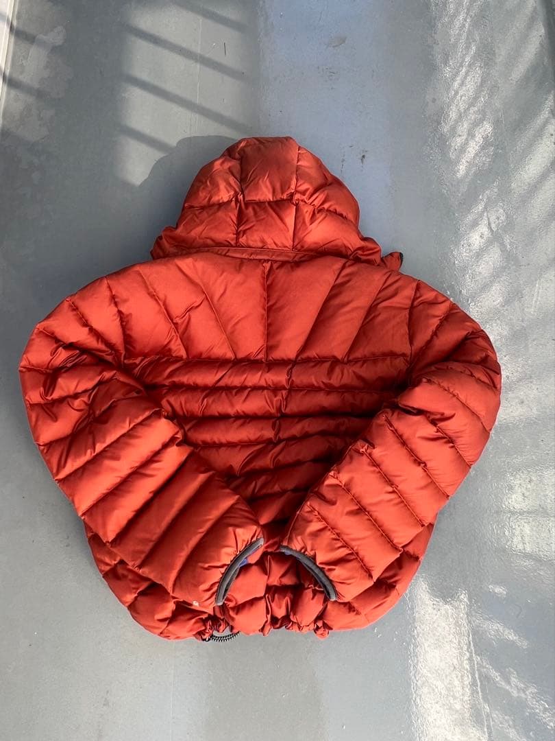 down puffer y2kオレンジ フード付き ダウンジャケット