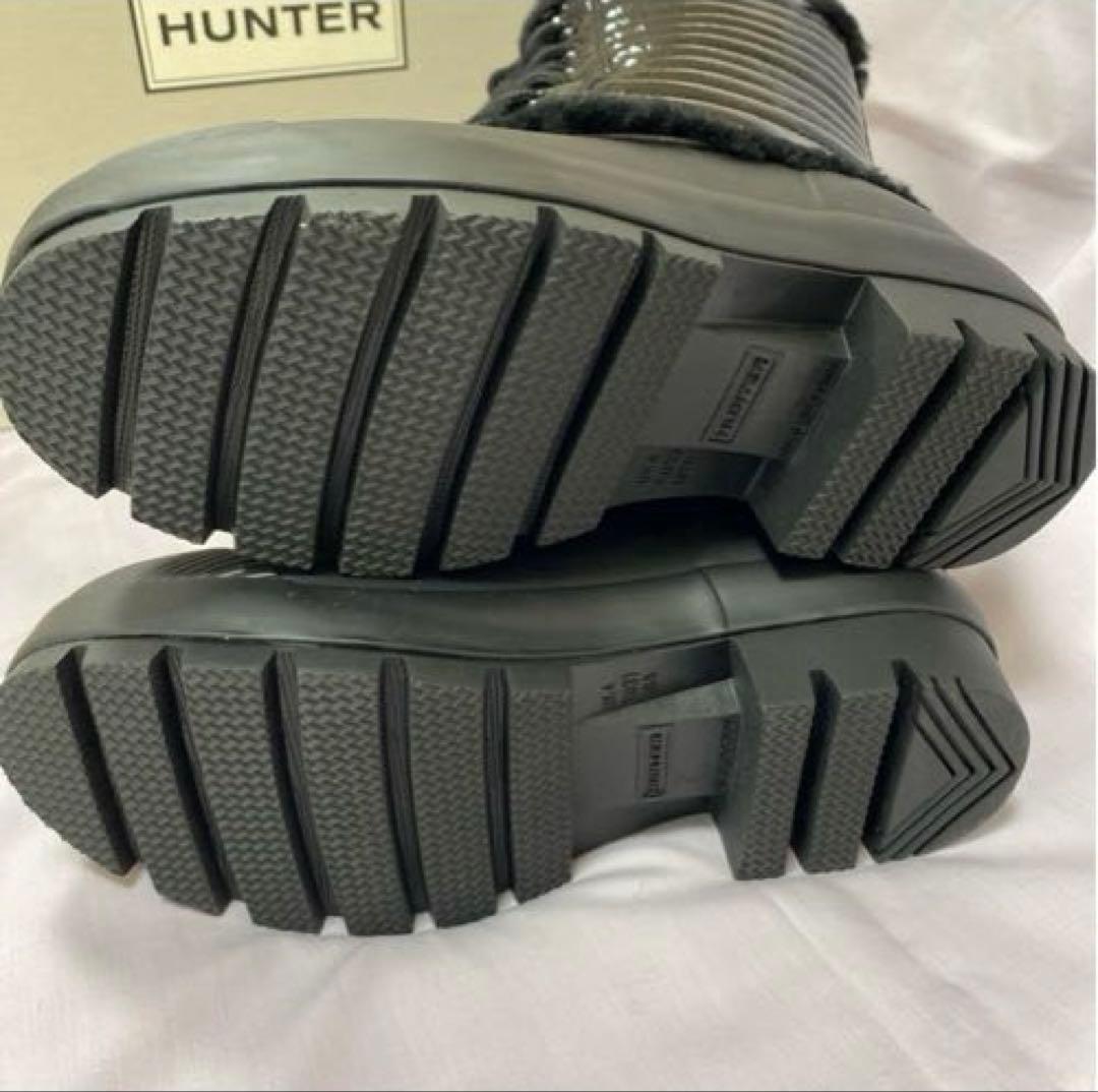 HUNTER ハンター ブーツ スノーブーツ 黒 パテント UK4