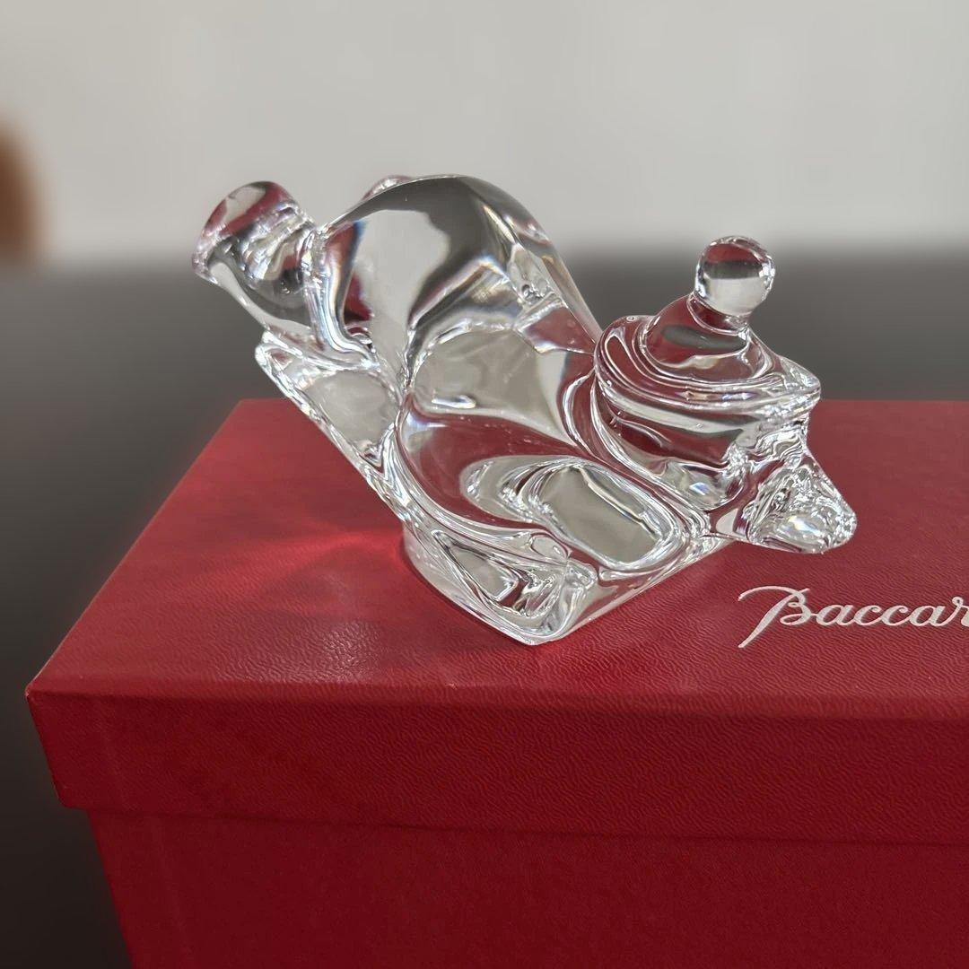 Baccarat ソリに乗ったベア　置物　フィギュリン