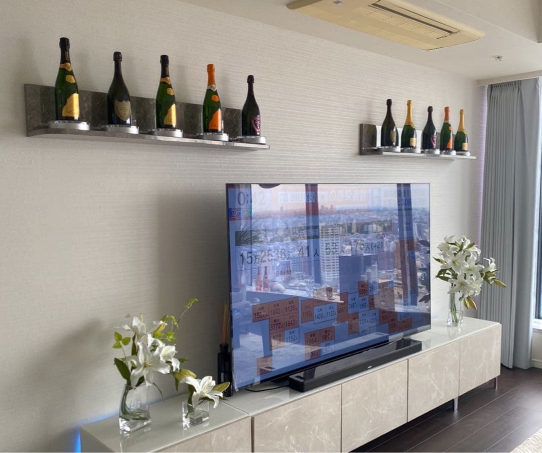 ⭐️右幅広【全国配送無料】定価6万　大理石調　壁掛 棚　ラック　120cm