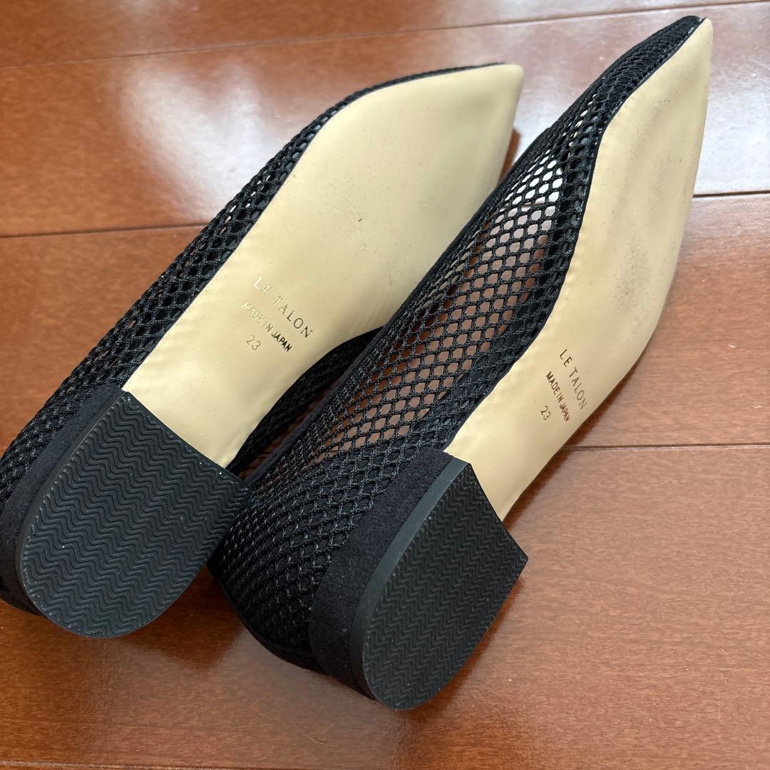 LE TALON メッシュフラットパンプス23cm BLACK