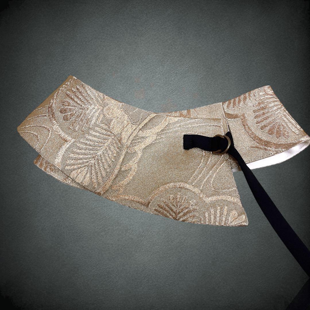 金糸 刺繍帯 サッシュベルト W50〜95cm 着物リメイク J80111