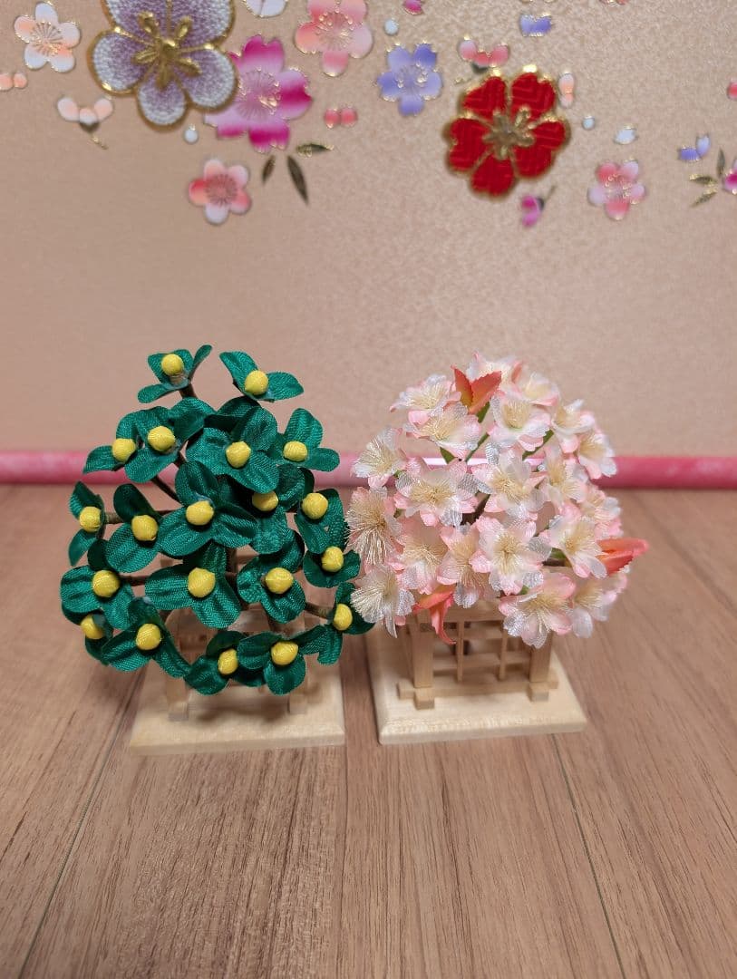 雛人形セット ピンク金色 人形なし