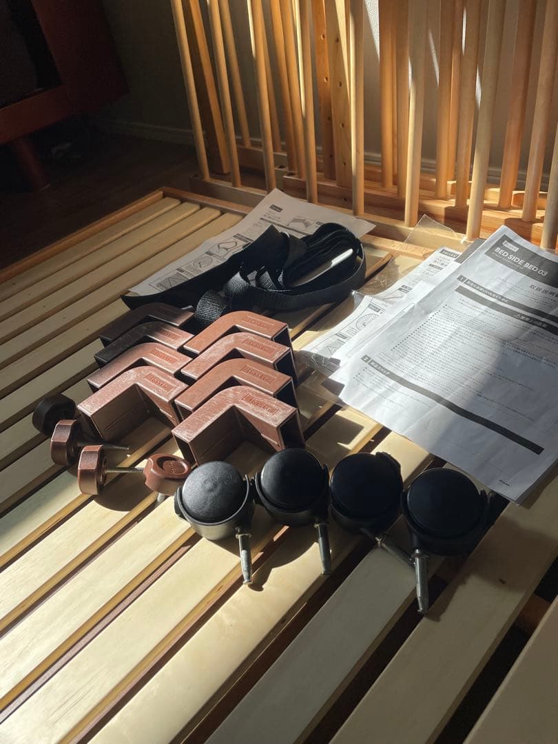 付属品完品☆ファルスカ ベッドサイドベッド 03 添い寝安全ベルトfärska