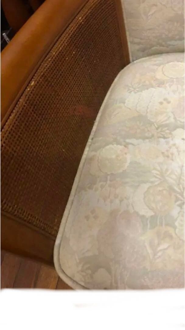 優しい色 ファブリック♦️カリモク♦️高級ラタン　シングルソファ♦️１脚♦️送料込