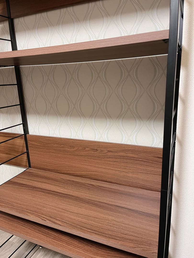 NAFCOフリーシェルフ NSヨーク　ブラウン×ブラック　壁面収納　デスク