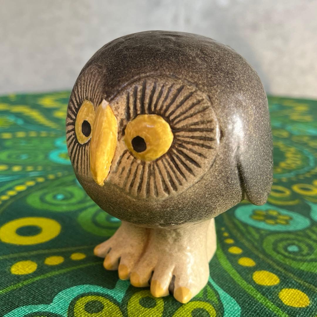 ☆リサ・ラーソン☆スウェーデン☆森のふくろう☆グレー☆陶器☆置物【送料込み】