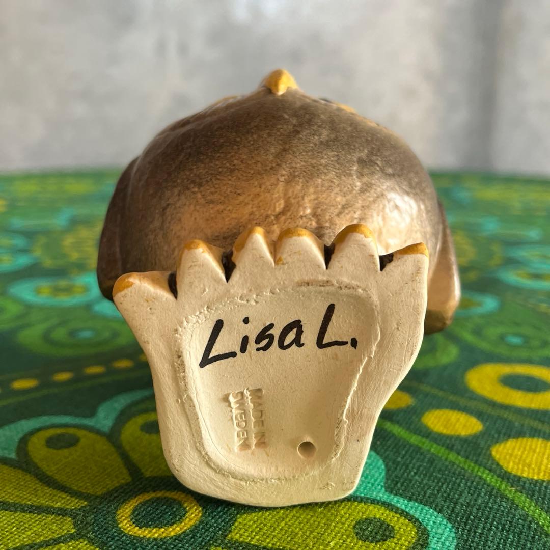 ☆リサ・ラーソン☆スウェーデン☆森のふくろう☆グレー☆陶器☆置物【送料込み】