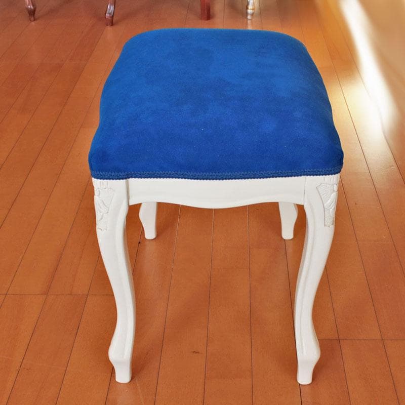 猫脚スツール エレガント 青 ロココ風 ブルー かわいい 222-1404
