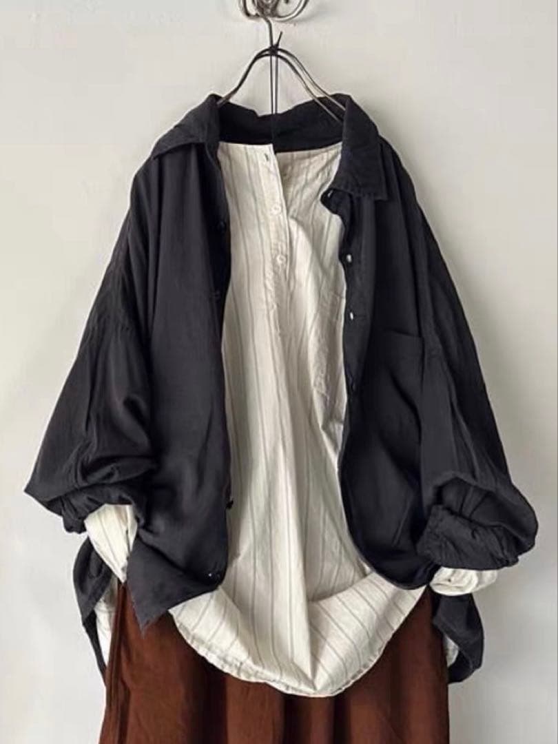 Chez VIDALENC ストライプシャツ