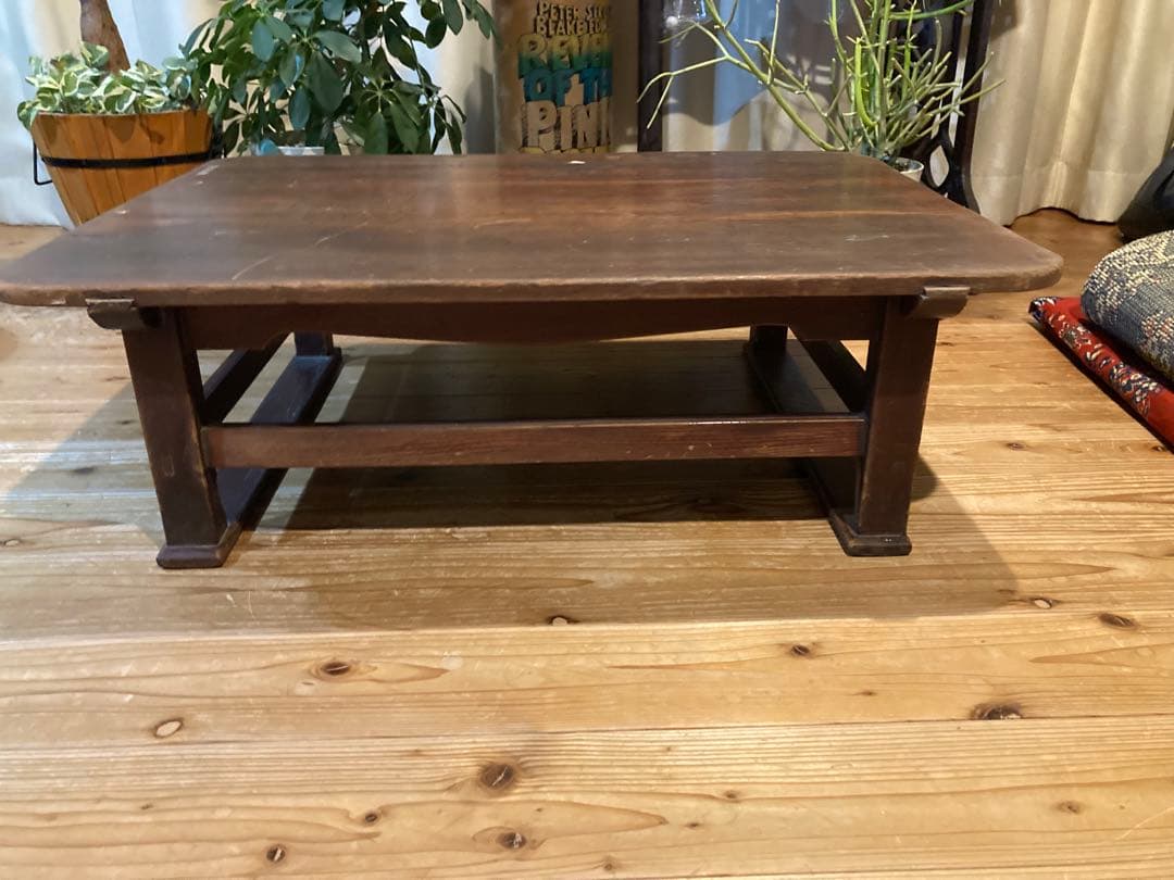 昭和レトロ　木製 文机 古道具 ローテーブル　ガーデニング　花台　置台⑥