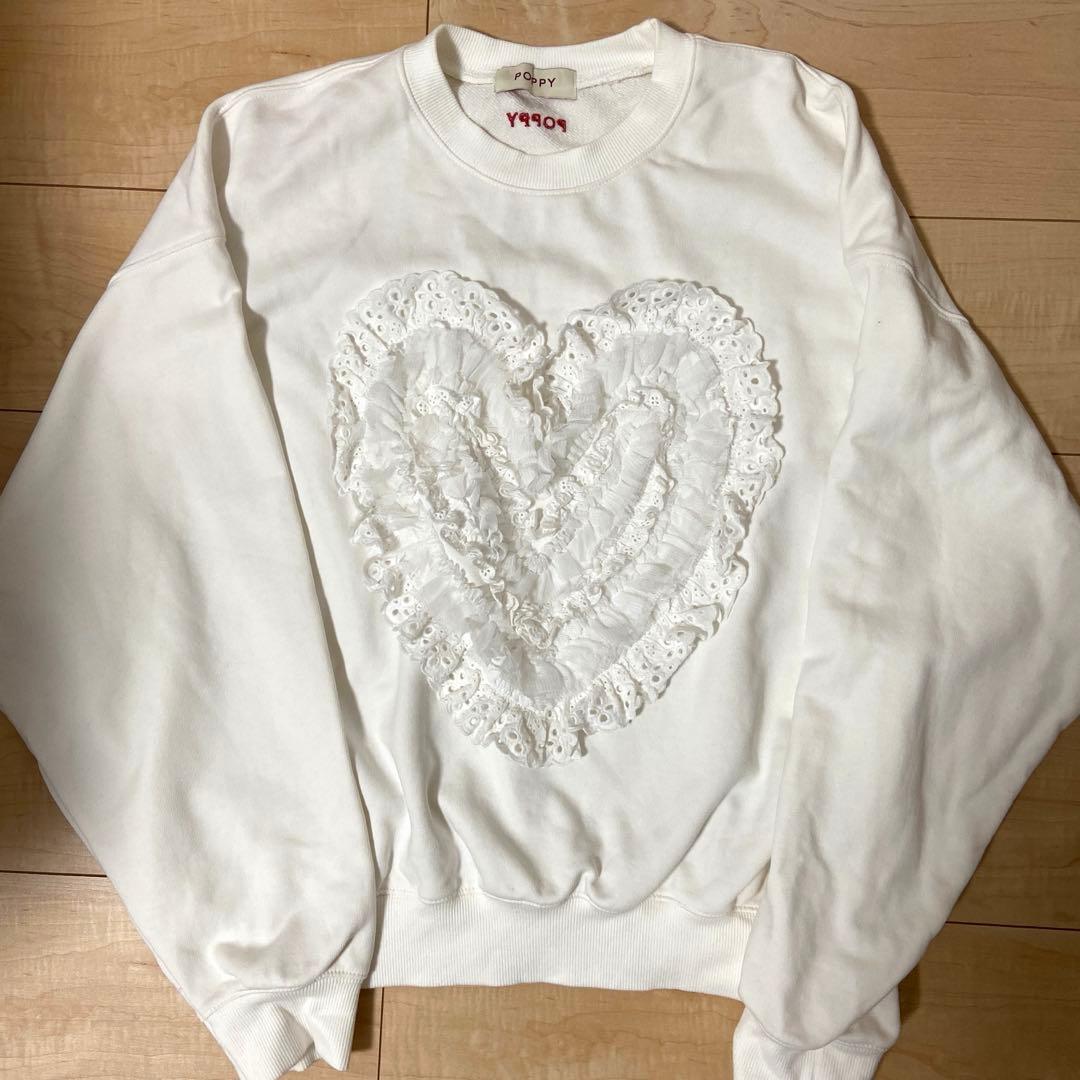 【最終値下げ本日まで】 POPPY HEART TULLE SWEATSHIRT