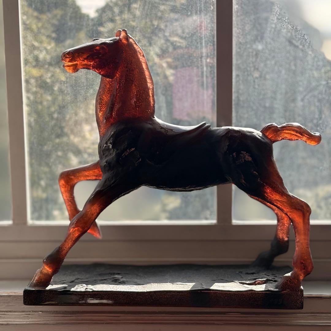 馬 ドームフランス クリスタル ガラス オブジェ 置物 daumfrance