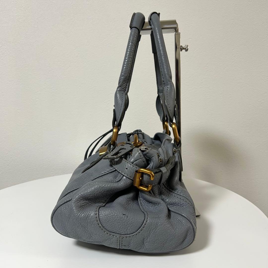Chloe クロエ パディントン 2wayハンドバッグ 南京錠 ブルーグレー