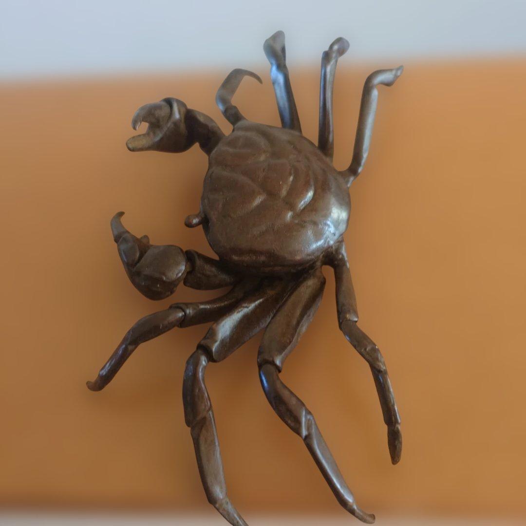 銅製 　自在　蟹　在銘