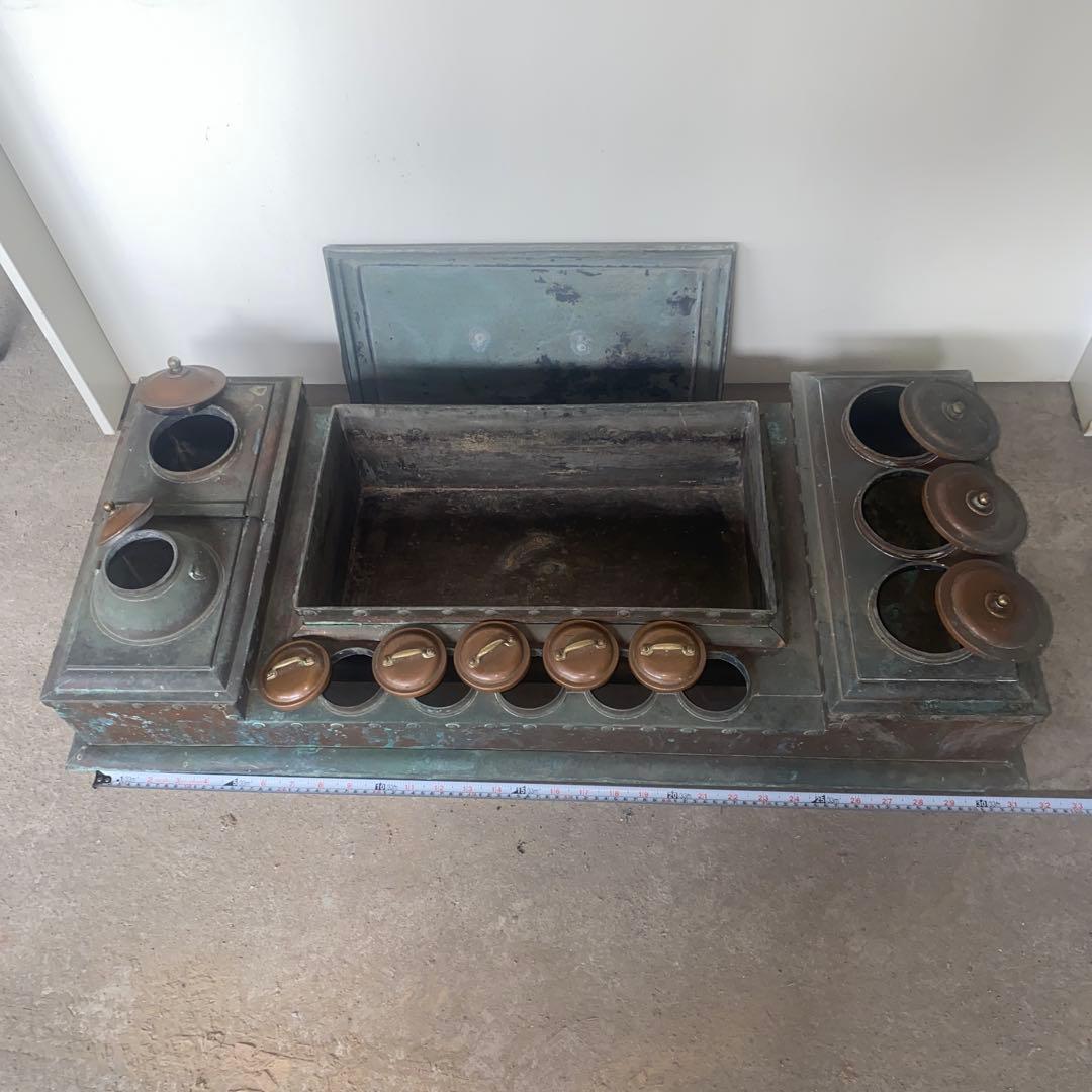 昭和レトロ　燗銅壺 火鉢 囲炉裏 純銅 竈 酒燗器　大正ロマン　骨董　希少