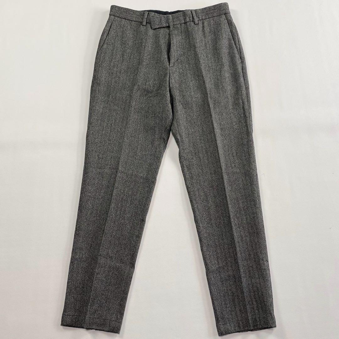 ビューティアンドユース✨サキソニー　セットアップスーツ　グレー　ヘリンボーンM