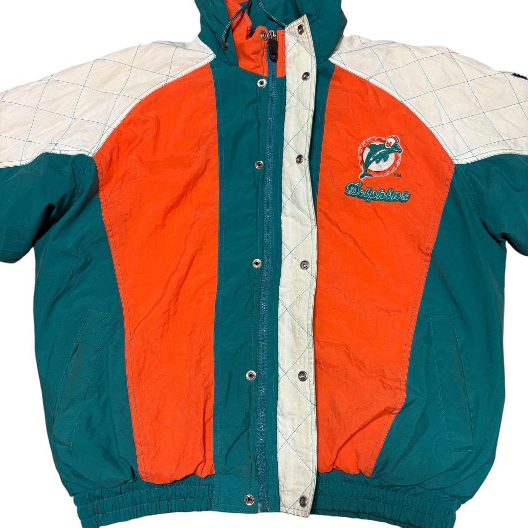 スターター NFLドルフィンズ ジップアップ 中綿ベンチジャケット USA企画L