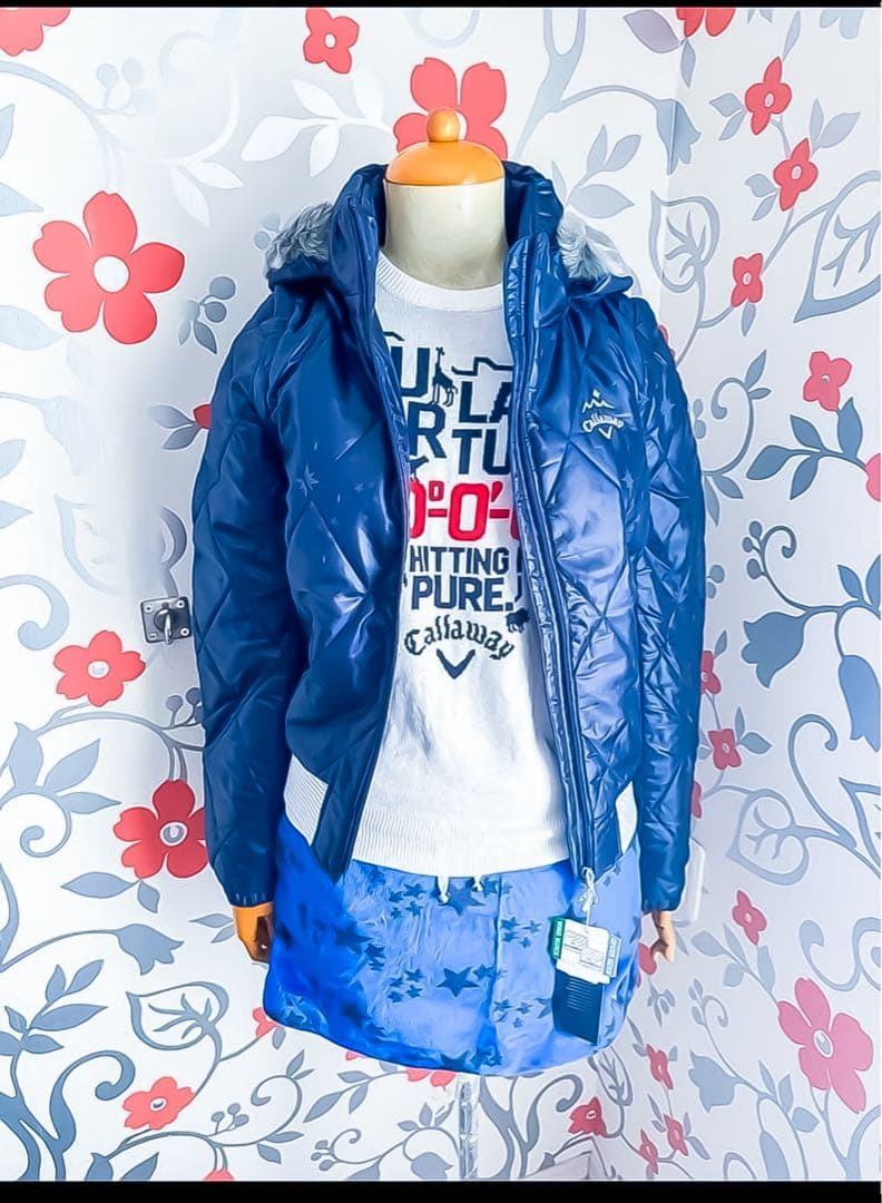 キャロウェイ【新品】ゴルフウェア〈特典有〉４WAY ダウン 保温 ネイビー