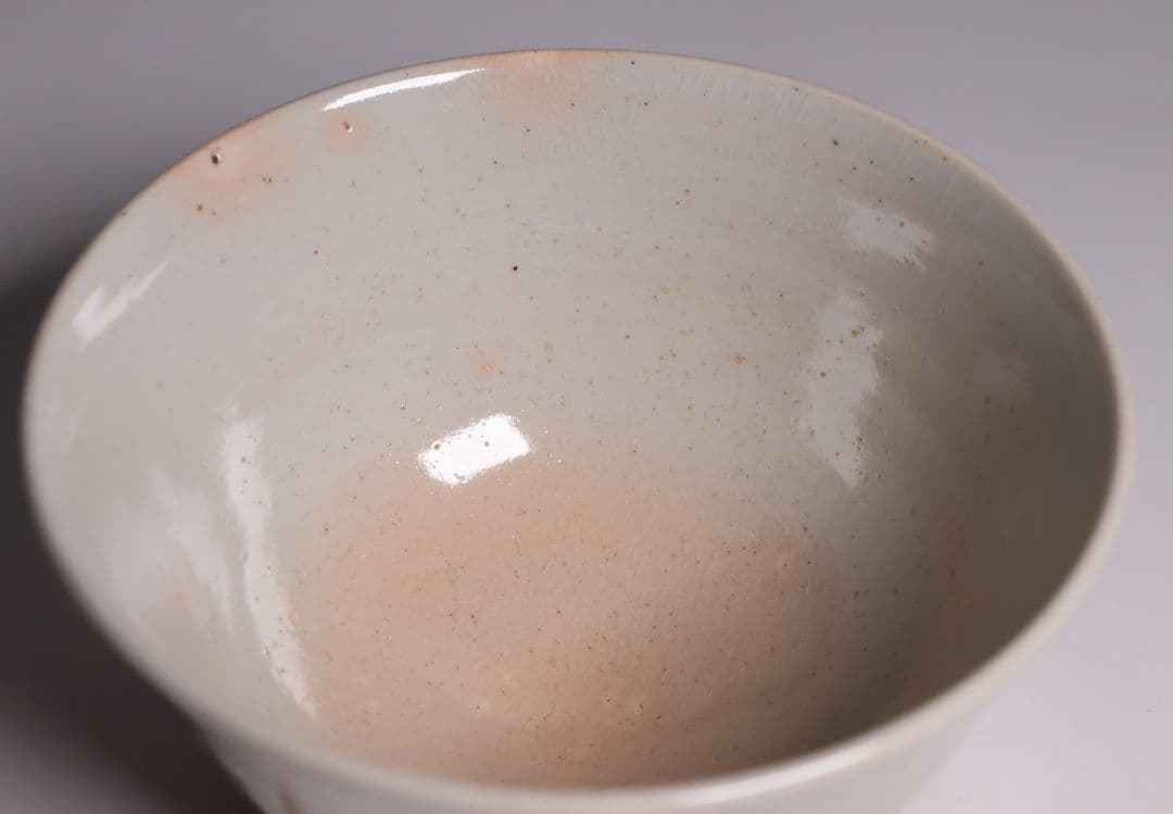 茶道具 十四代 朝日豊斎 井口海仙書付 菖蒲 鉄絵 茶碗 朝日焼 共箱【MB87