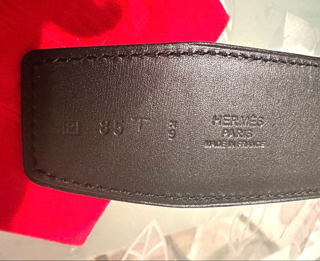 ❤エルメス　H型シルバーバックル　 リバーシブルベルト85 幅4センチ美品❤