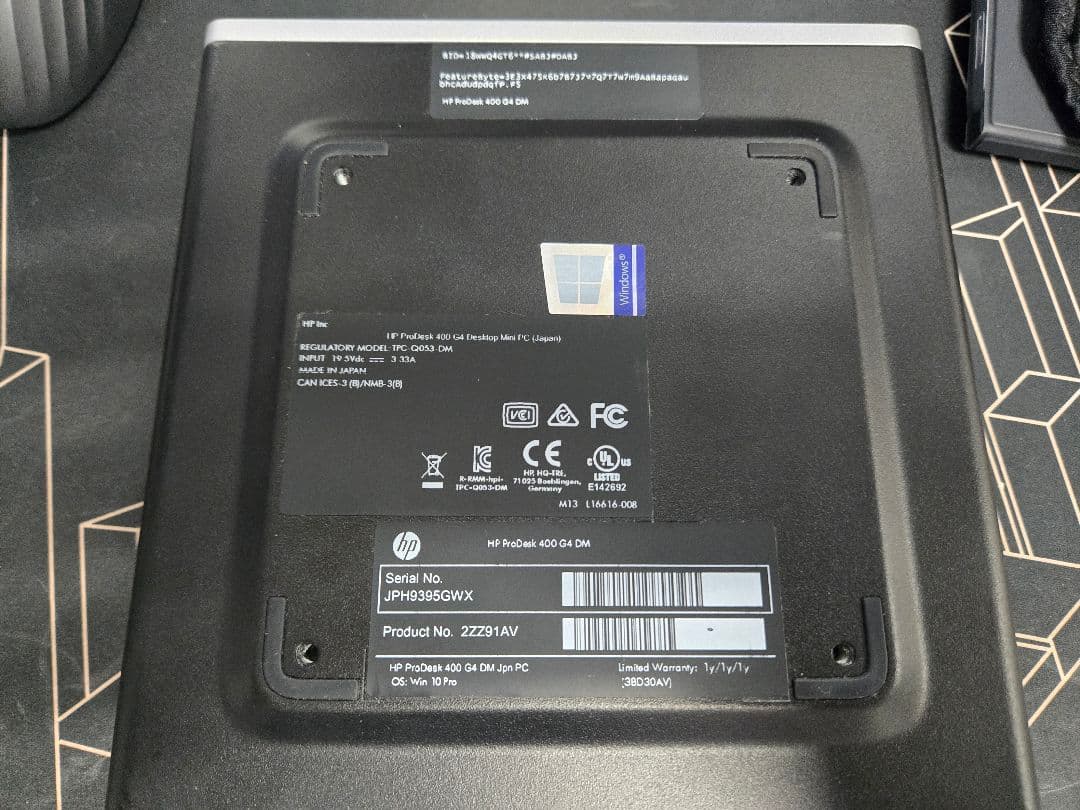 ミニPC HP ProDesk 400 G4 Mini PC 16/256GB