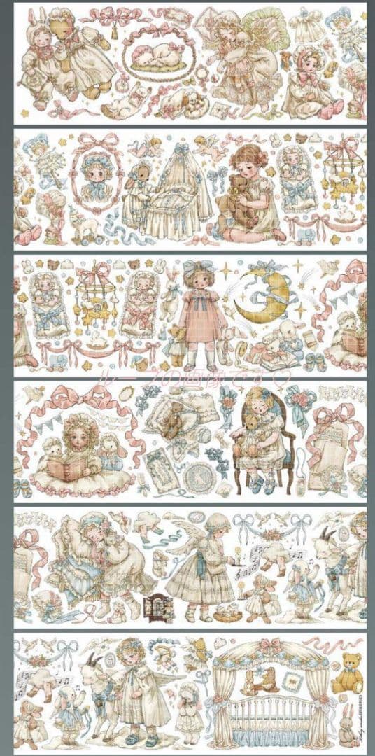 ✩SALE☆J448＃奶油贝利尼(水晶)切り売り海外人物マステ女の子