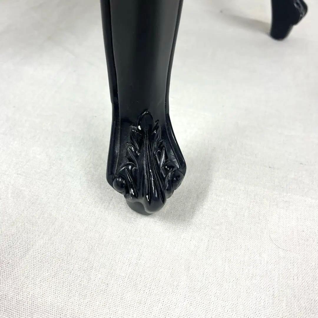 【美品】ロココ様式 アンティーク調 オットマン スツール 彫刻 ブラック