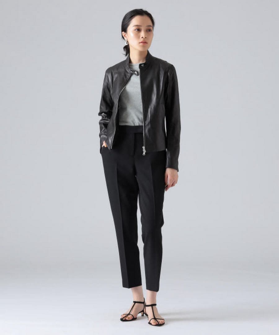 EMMETI FAI ナッパ シングル ライダースブルゾン 38 レディース