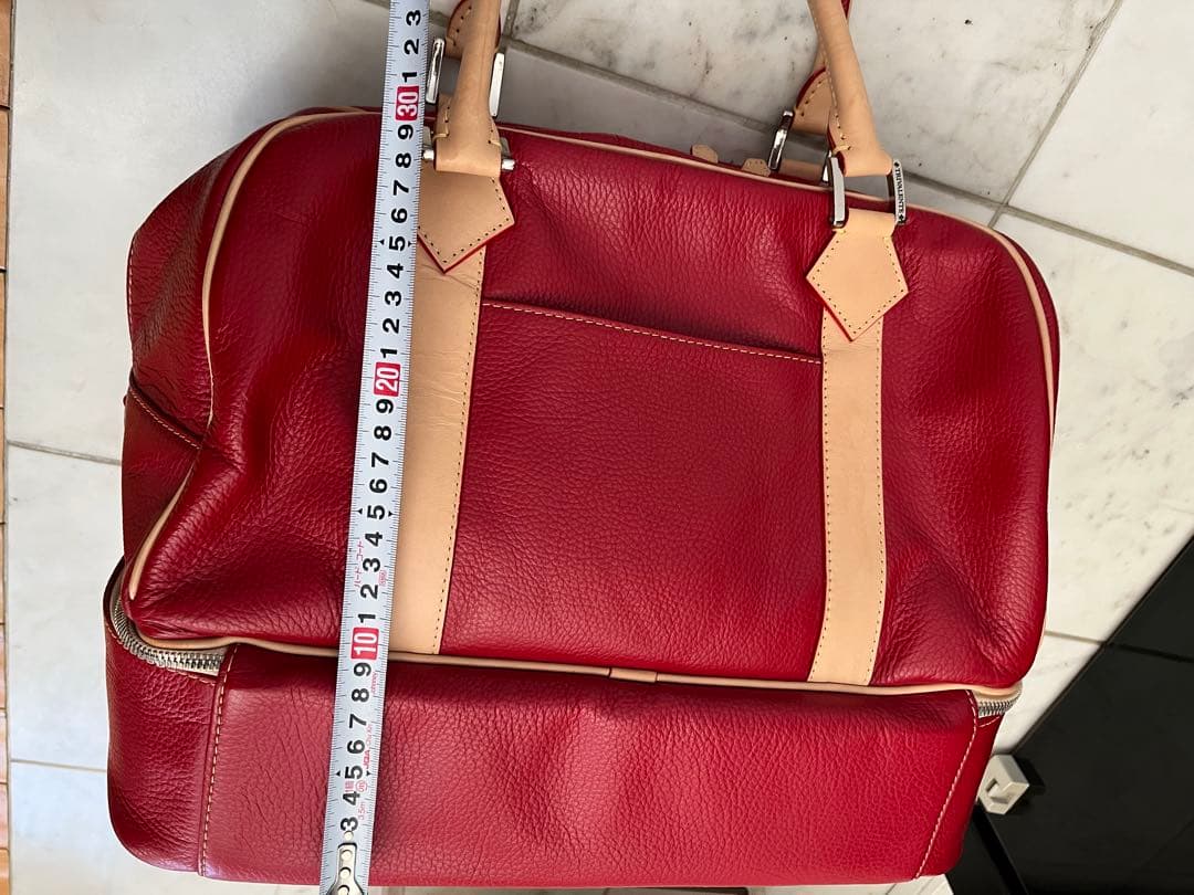 ゴルフダイジェスト掲載　ゴルフバッグ　本革　赤