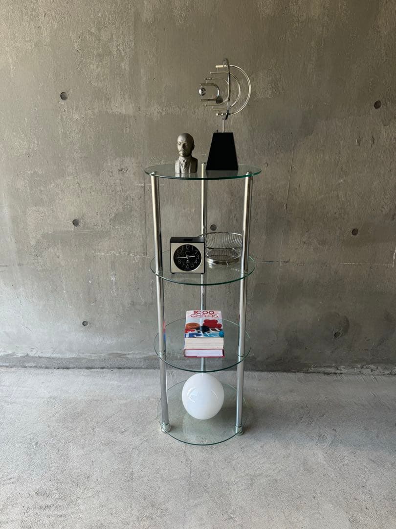 4段ガラスシェルフ　ミッドセンチュリー