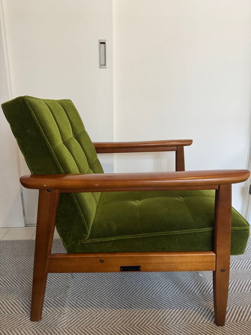 【名品】カリモク60 Kチェア 1シーター モケットグリーン