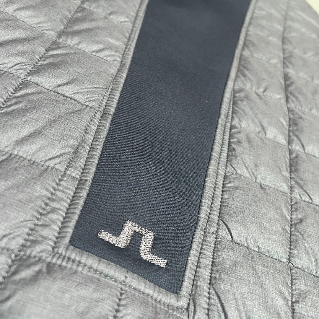 美品 J.LINDEBERG 中綿 ブルゾン L キルティングゴルフ グレー