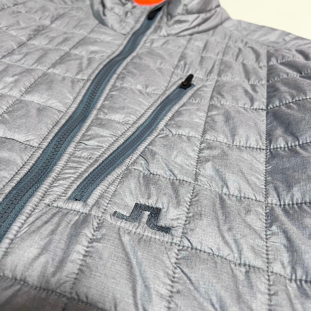 美品 J.LINDEBERG 中綿 ブルゾン L キルティングゴルフ グレー