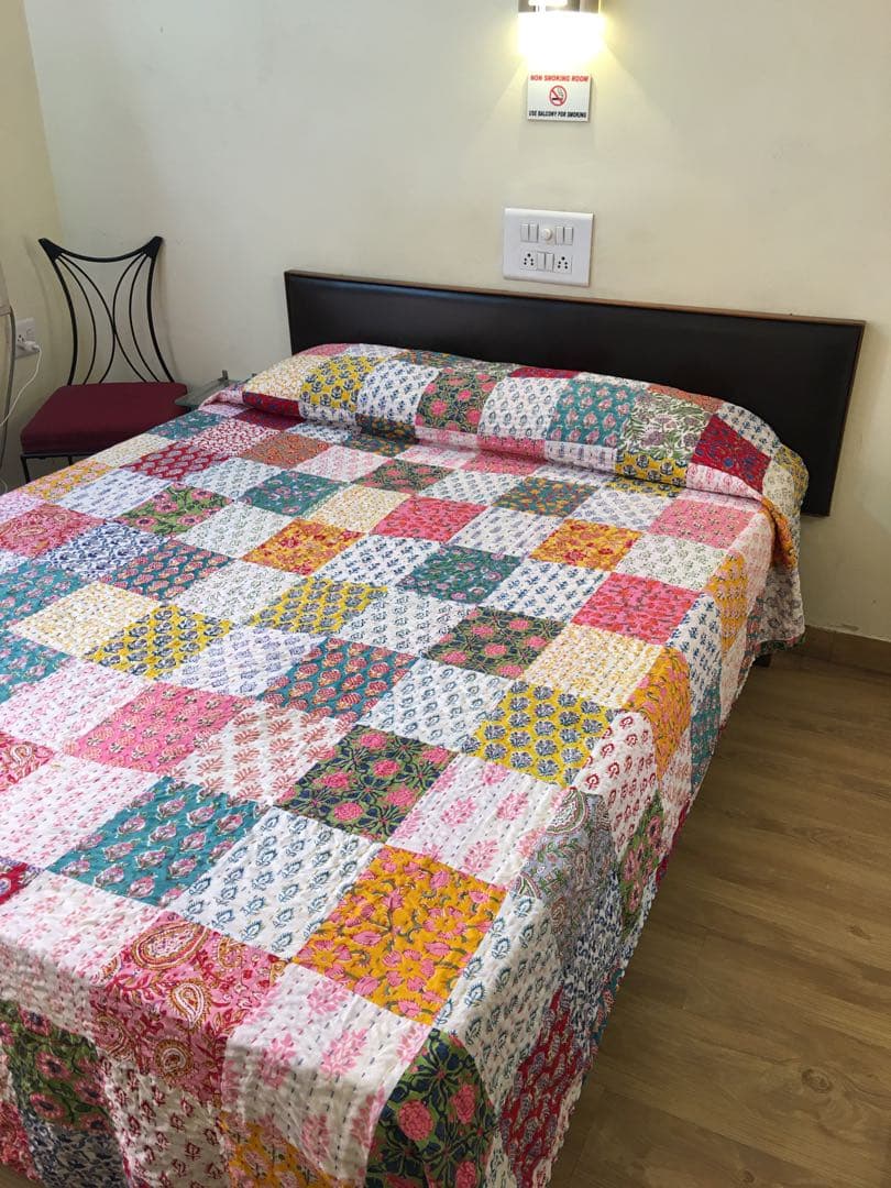 インド　ブロックプリント　マルチカバー  ベットカバー