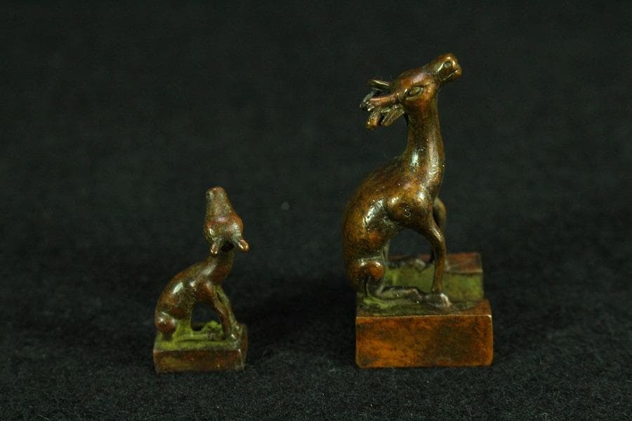 中国美術 親子 印 文房四宝(K-YC532)