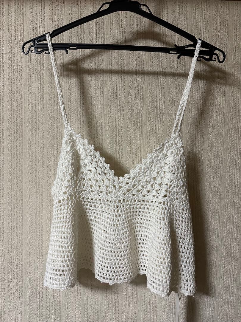 Spick&Span クロシェニットキャミソール　ホワイト完売品！！