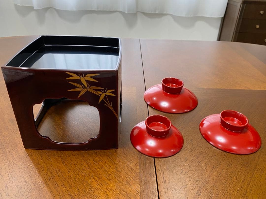 輪島塗屠蘇漆器セット ⭐︎梅竹模様