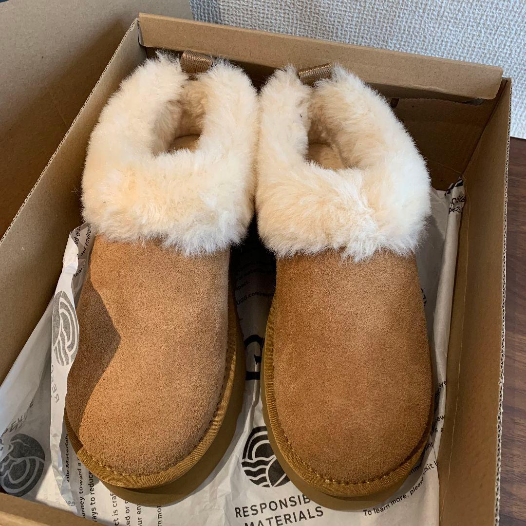 未使用✨UGG ブラウン ムートンブーツ 厚底 25CM