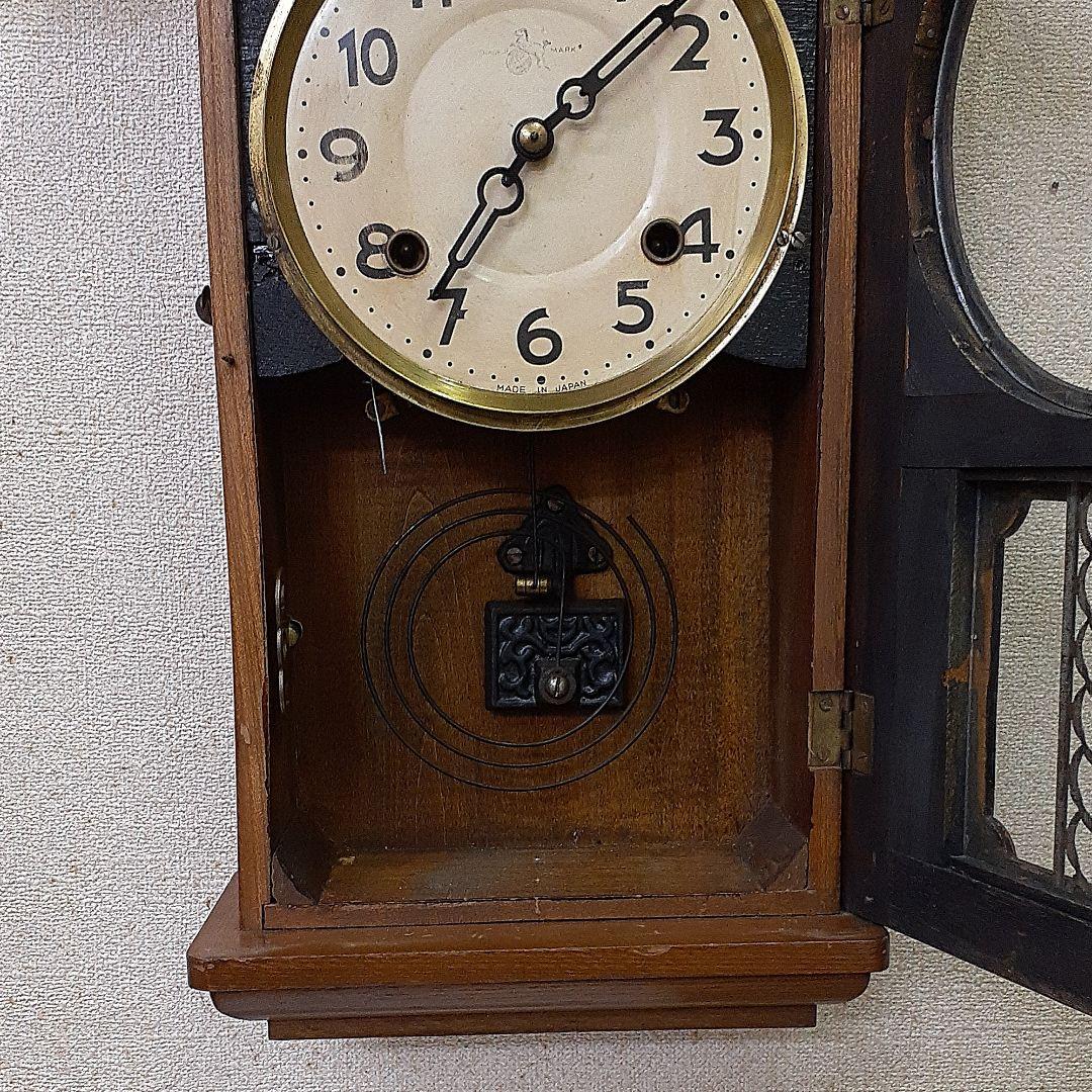 214 アンティーク　尾張掛時計　ゼンマイ式時計